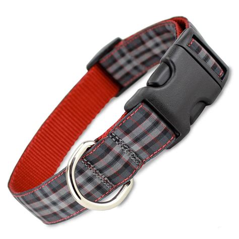 Plaid Dog Collar Pride Of Scotland Tartan Quick Release Grey