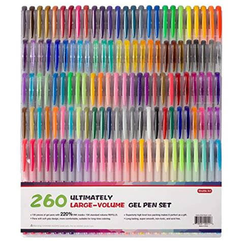 Shuttle Art 260 Colors Gel Pens Set 220 Ink Gel Pen For Adult Coloring