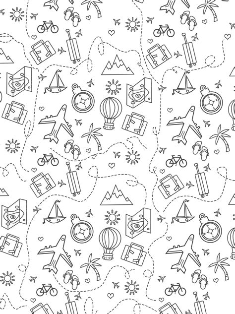 Cartoon Doodle Travel Icon Background Wallpaper Image For Free Download