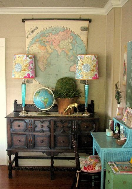 Vintage Wall Maps Interior Decor With Vintage Maps