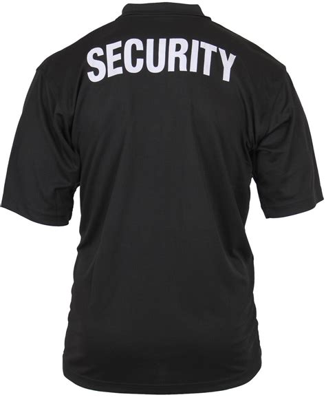 Black Security Guard Officer 2 Sided Moisture Wicking Golf Polo Shirt