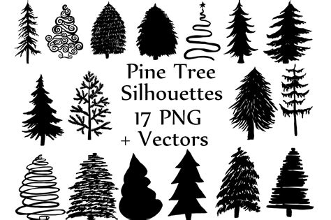 Christmas Tree Silhouette clipart (33308) | Illustrations | Design Bundles