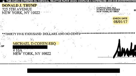 See Trumps Checks To Michael Cohen And Other Documents The New York