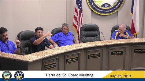 Tierra Del Sol Board Meeting July 9th 2019 City Of Pharr Youtube