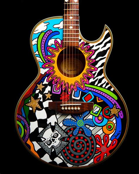 Hand Painted Guitar Custom Guitar Musical Instruments Painted