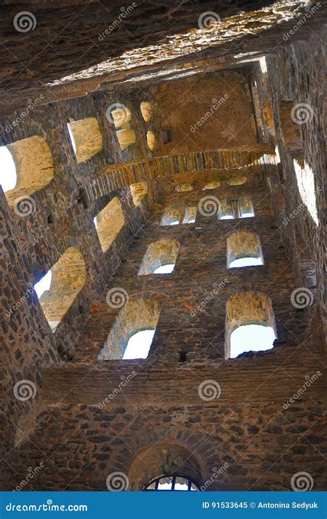 Architecture The Internal Arch Of The Tower Of A Medieval Span Stock
