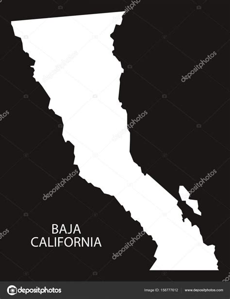 baja california méxico mapa silueta invertida negra stock vector by ©ingomenhard 158777612