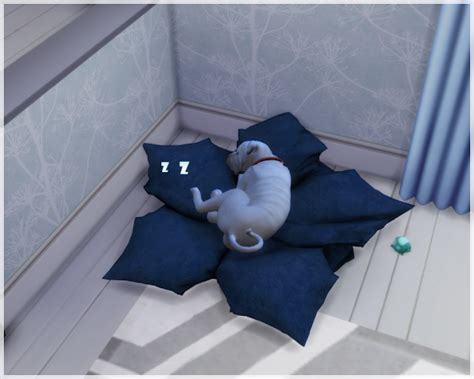Helen Sims Ts4 Pet Bed Maple Leaf Pet Beds Dog Bed Sims 4 Pets