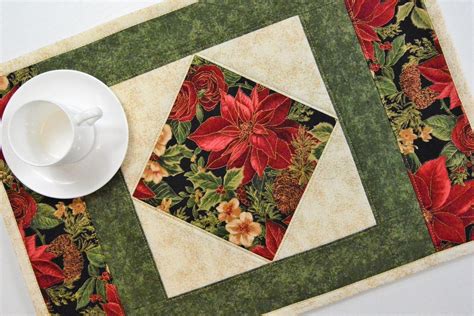 Christmas Quilted Placemats Set Of 4 Place Mats Quilted Quilted