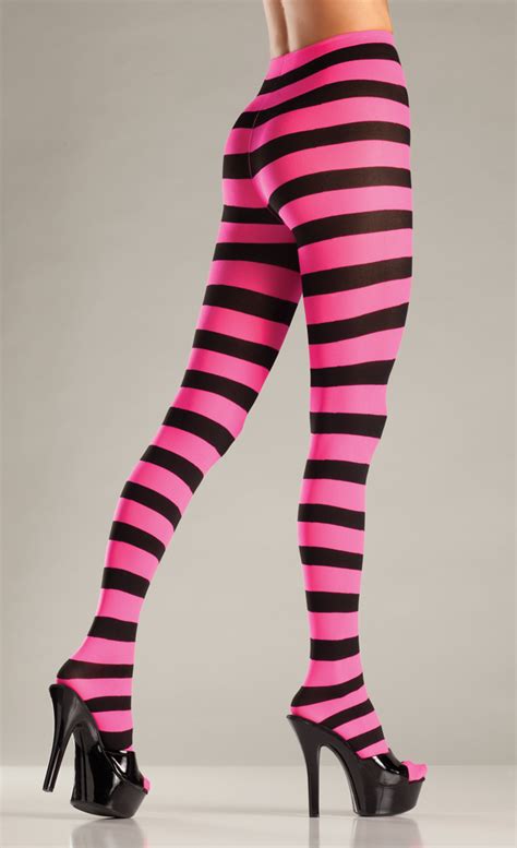 Wide Stripes Opaque Tights