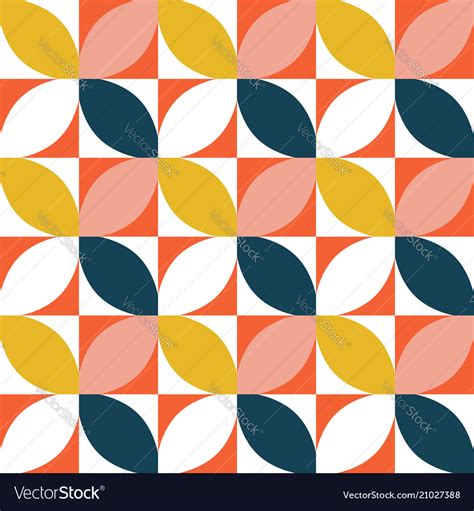 Colorful Geometric Seamless Pattern Mid Century Vector Image