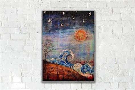 Celestial Art Print Ocean Wall Art Celestial Wall Hanging Etsy