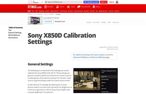 Sony X850d Calibration Settings