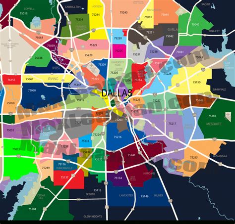 Dallas County Zip Codes Map Maps For You Gambaran
