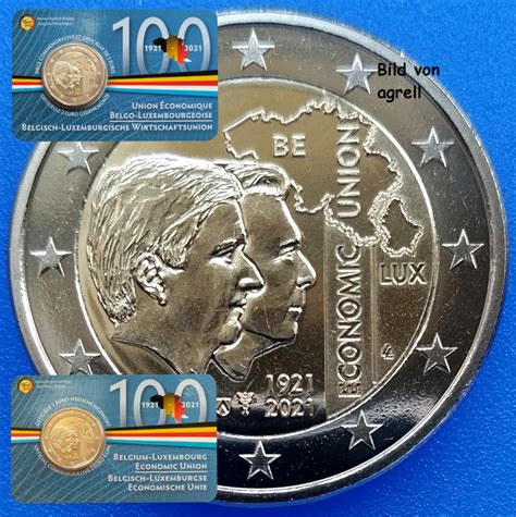 2 Euro Gedenkmünze Belgien 2021 100 Jahrestag Der Gründung Der