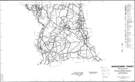 1990 Road Map Of Montgomery County North Carolina