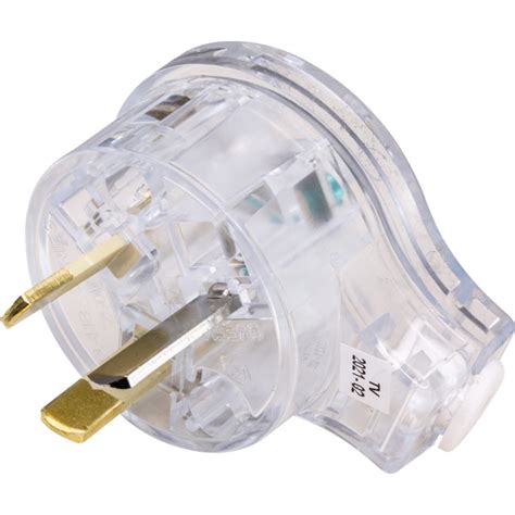 Clipsal 418uatr 3pin Flat Plug Top Transparent Clear Side Entry Low