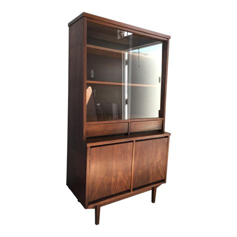 Great savings & free delivery / collection on many items. Vintage Mid Century Modern Walnut China Hutch Cabinet By ...