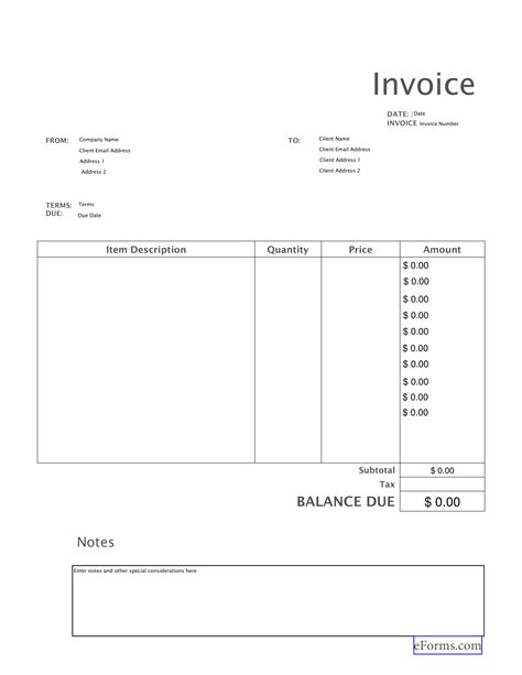 Free Invoice Template Pdf Editable Invoice Template Bonsai