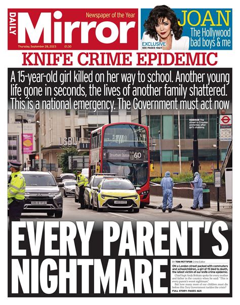 Daily Mirror Front Page Th Of September Tomorrow S Papers Today