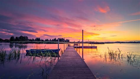Sunset Sweden Lake