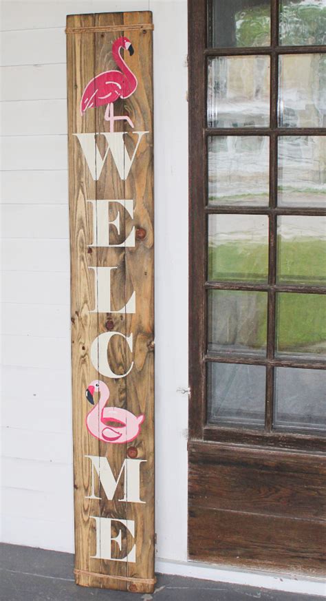 Vertical Wood Plank Welcome Signs With A Coastal Beach And Sea Life Theme