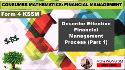 Based on the spm form 4 biology syllabus. Financial Management (Part 1) KSSM Form 4 - YouTube