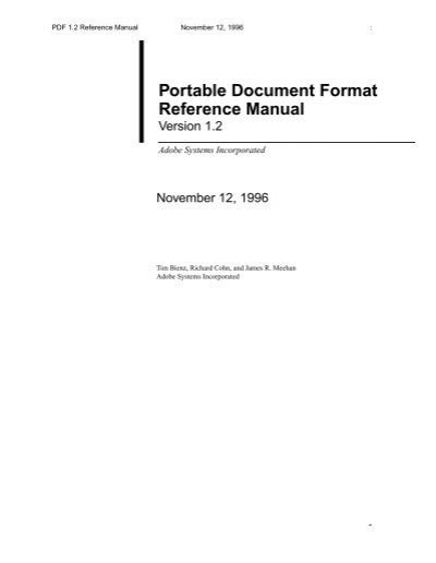 Portable Document Format Reference Manual V 12 Pdf Tools Ag