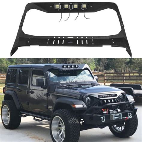 Steel Madmax Windshield Frame Cover Visor Cowl Fit 2018 2023 Jeep