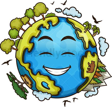Healthy Earth Cartoon Vector Clipart Friendlystock