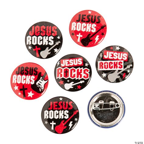 Bulk 48 Pc Jesus Rocks Mini Buttons Oriental Trading