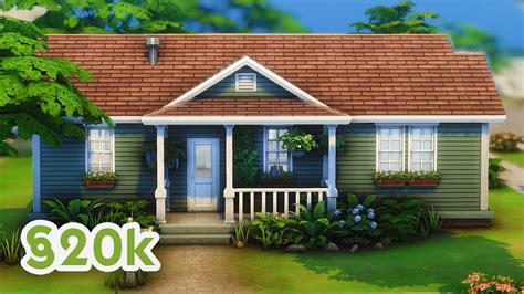 5 Sim Starter Home No Cc Basegame The Sims 4 Speedbuild Youtube