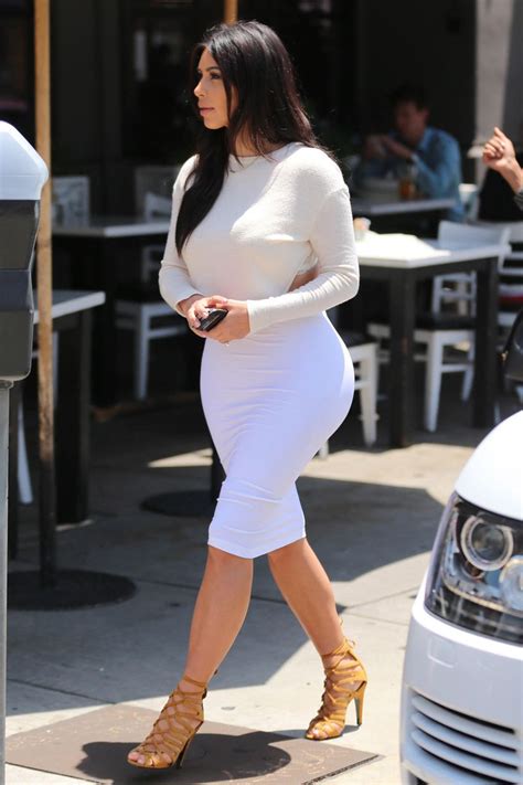 Kim Kardashian In Tight White Dress Filming For Kuwtk June 2014