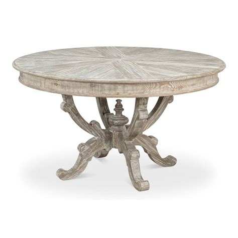 Traditional Round Greyed Dining Table