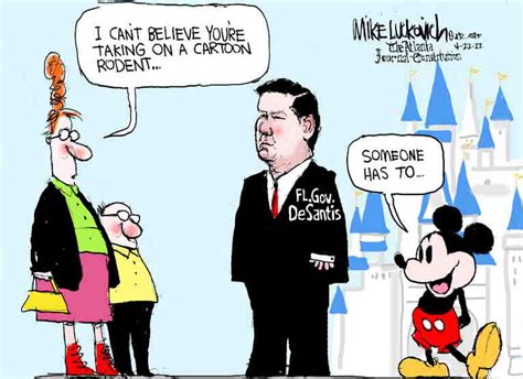 Political Cartoon On Desantis Attacks Disney By Mike Luckovich