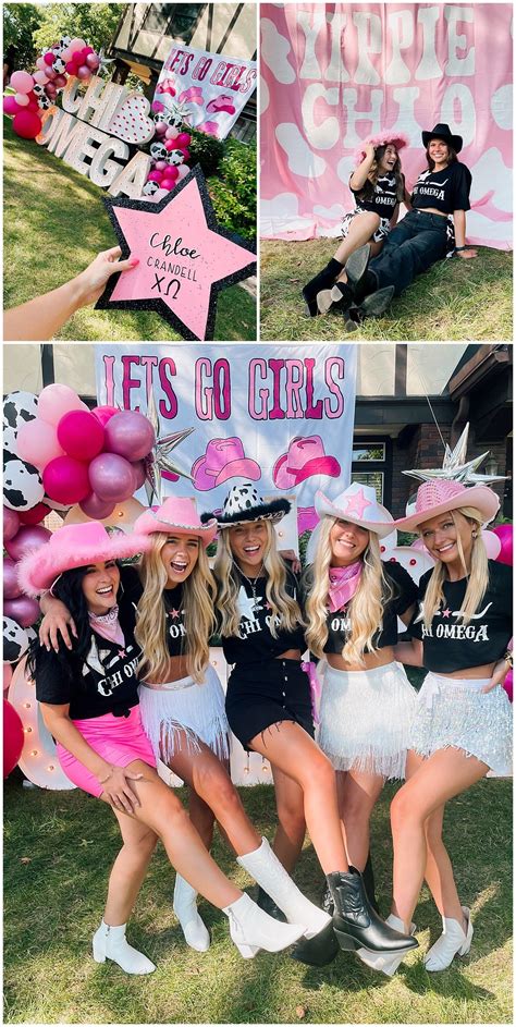 yippie chi o sorority bid day cowgirls theme cowgirl bachelorette party outfits cowgirl