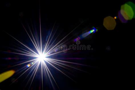Sunlight Abstract Background Ray Flash Effect On Black Star Spot Or