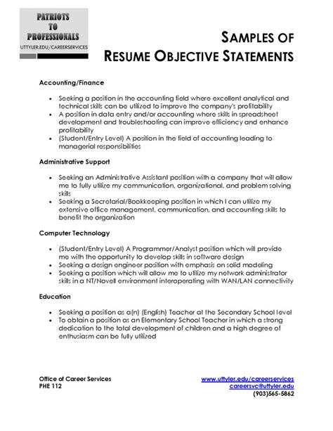 That's why we have put together this list of objective statements specifically designed for people seeking a position in accounting. Cover Letter Resume Objective Statement Example For Any ...
