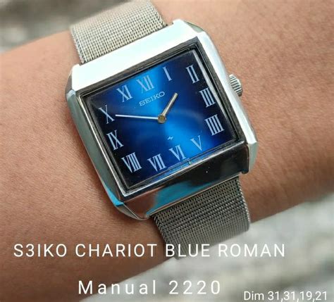 Seiko Chariot Hi Beat 2220 3172 Square Blue Dial Manual Winding All