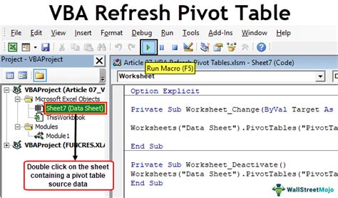 Vba Refresh Pivot Table Auto Refresh All Pivot Table Using Vba