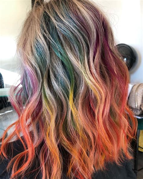 ombré rainbow hairs 🌈💕 i love wild requests 😍 houstonbalayage rainbowhair