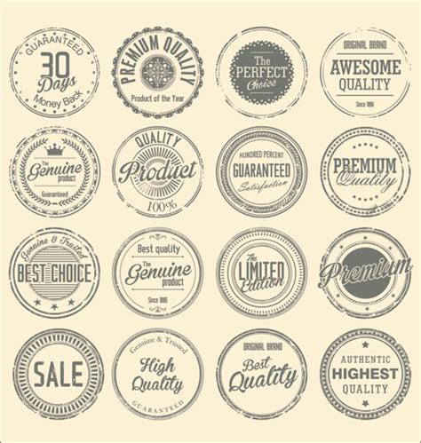 Vintage Round Stamp Label Vector Vectors Graphic Art Designs In
