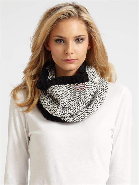 How do you knit a cowl neck scarf with circular needles? Hunter Herringbone-inspired Knit Neck Warmer in Black ...