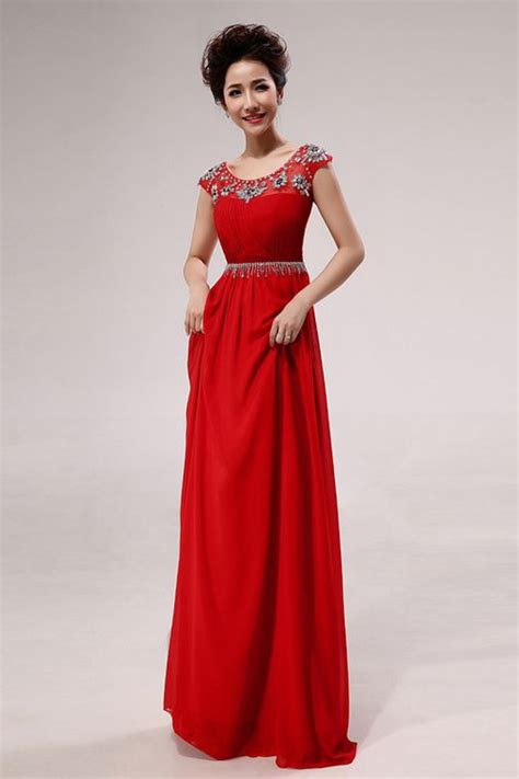 From elegant dresses with luxe fabrics to sparkly numbers with. Jewel Short Sleeves long Prom Dresses Pink Red wholesale ...