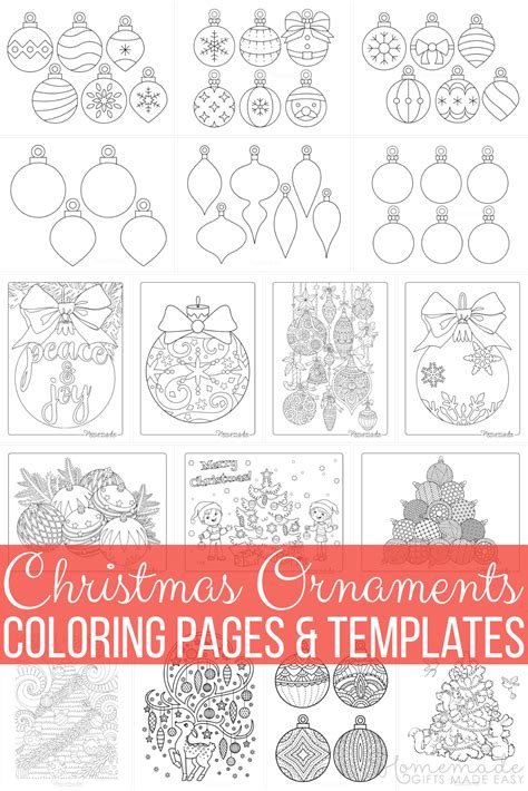 Printable Christmas Ornaments Coloring Pages And Templates Christmas