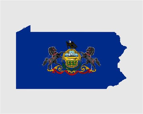 Pennsylvania Map Flag Map Of Pa Usa With The State Flag Stock Vector