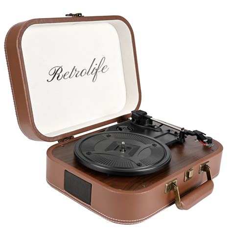Suitcase Portable Turntable With Bluetooth Wireless Ud003 Retrolife