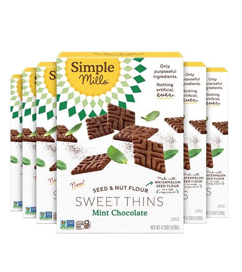 Simple Mills Sweet Thins Cookies Seed And Nut Flour Mint Chocolate