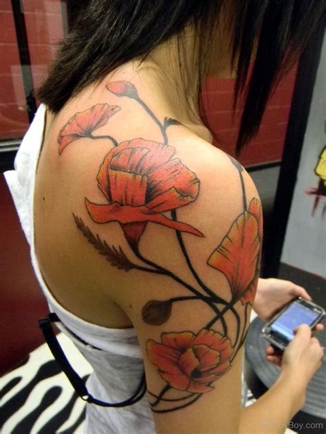 Poppy Flower Tattoo Design On Shoulder Tattoo Designs Tattoo Pictures