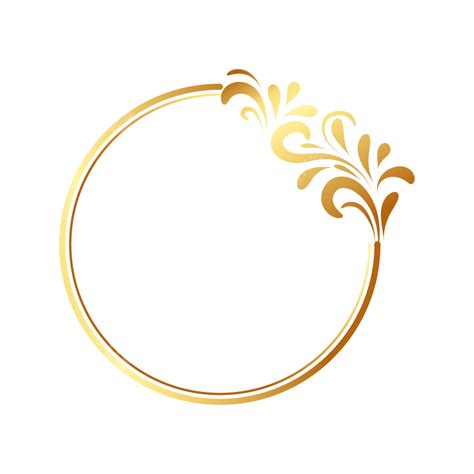 Gold Floral Border Vector Hd Images Circle Gold Frame Border With